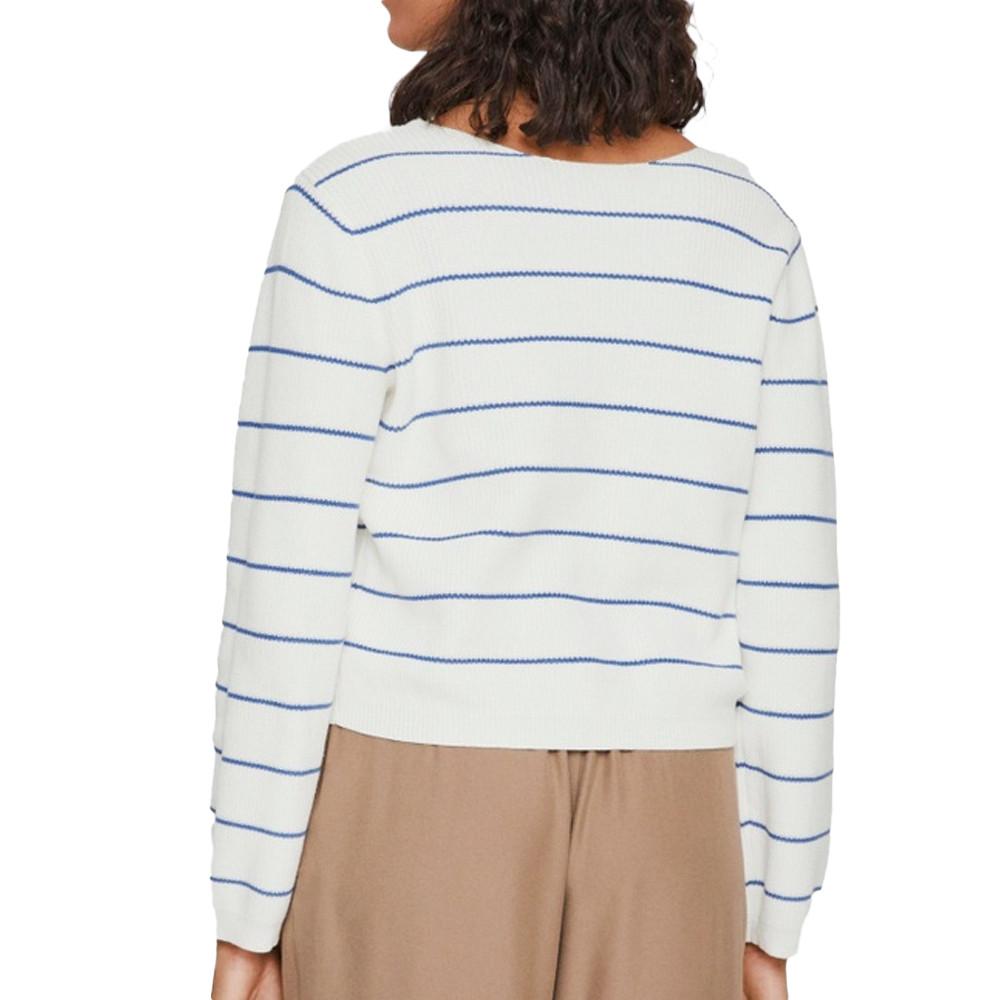 Pull Blanc à Rayures Femme Vila Chao vue 2