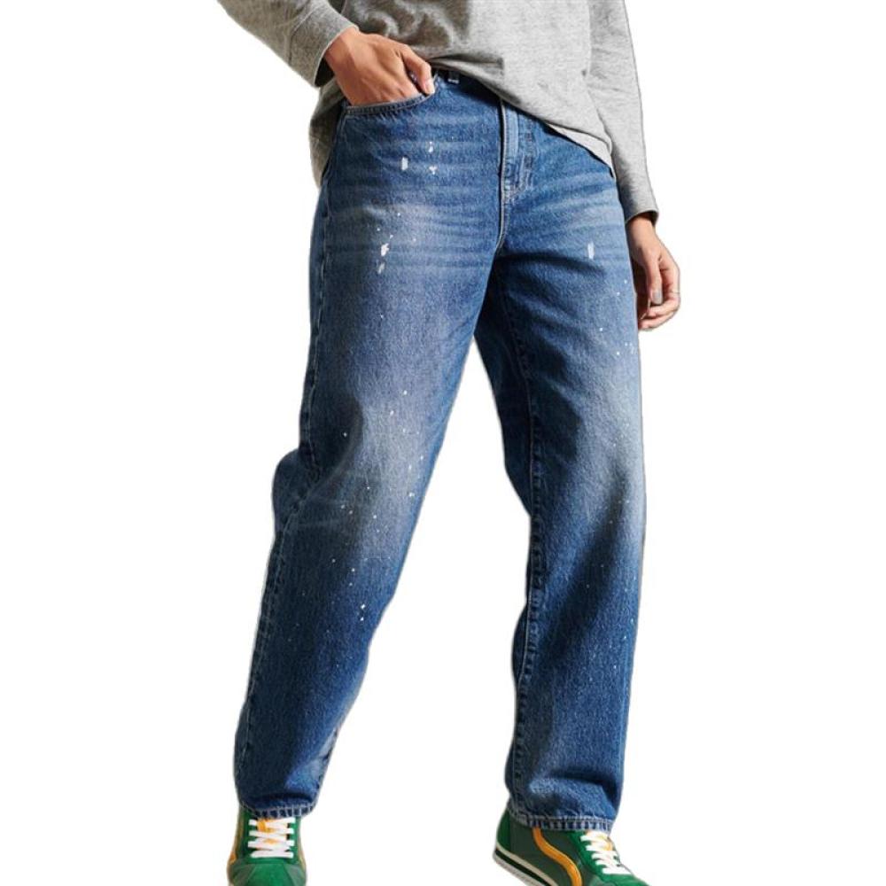 Jean Bleu Femme Superdry Barrel pas cher