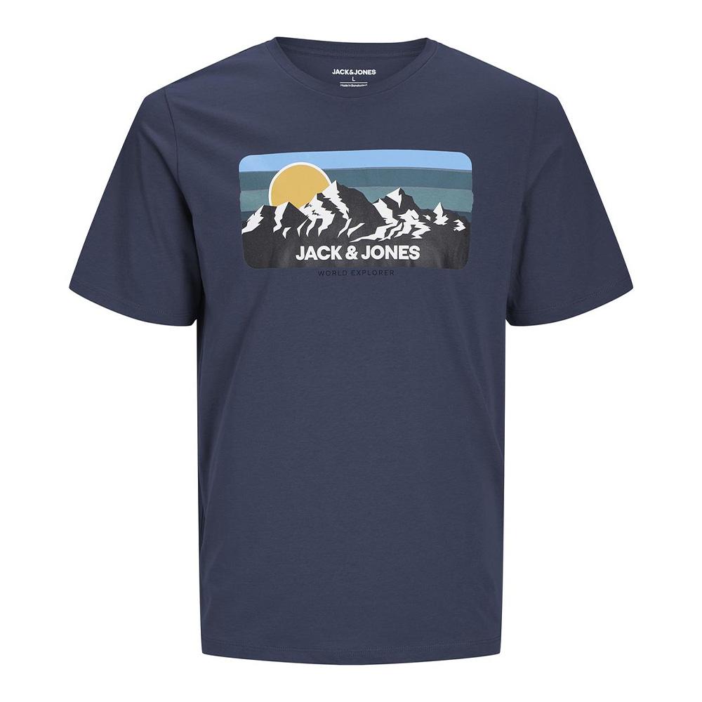 T-Shirt Marine Homme Jack & Jones Peak Neck pas cher