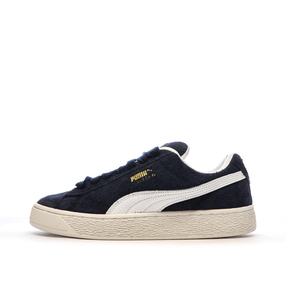 Baskets Noires/Blanches Homme Puma Suede Xl Hairy pas cher