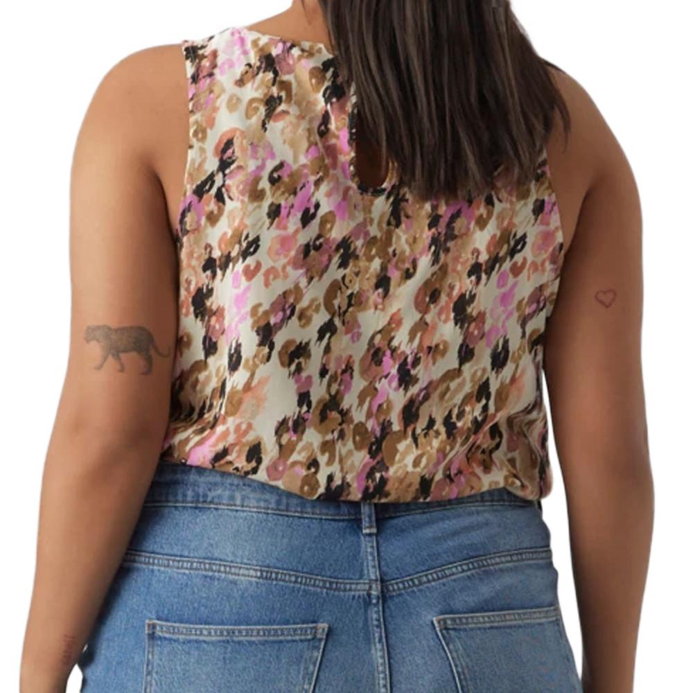Débardeur Imprimé Beige/Rose Femme Vero Moda CURVE Tigers Eye vue 2