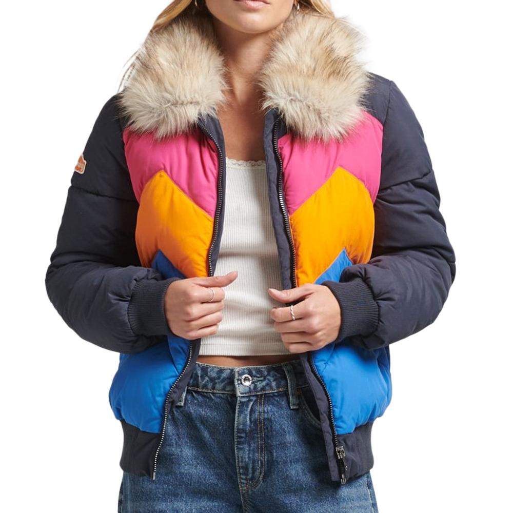 Doudoune Marine Femme Superdry Vintage Retro pas cher
