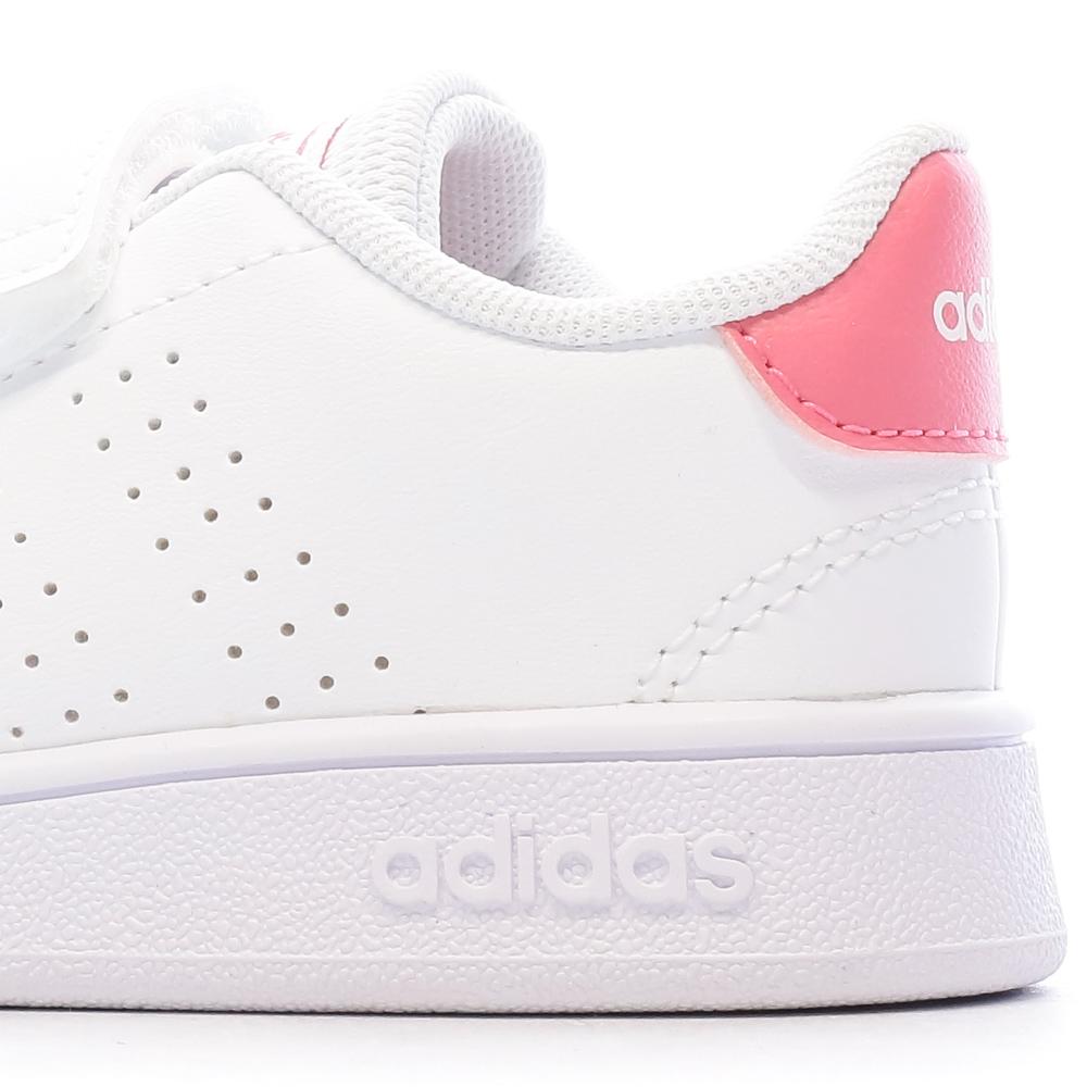 Baskets blanc/rose bébé fille Adidas Advantage vue 7