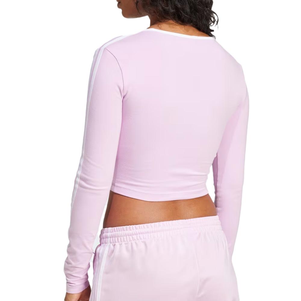 T-Shirt Rose Femme Adidas 3s Crop vue 2