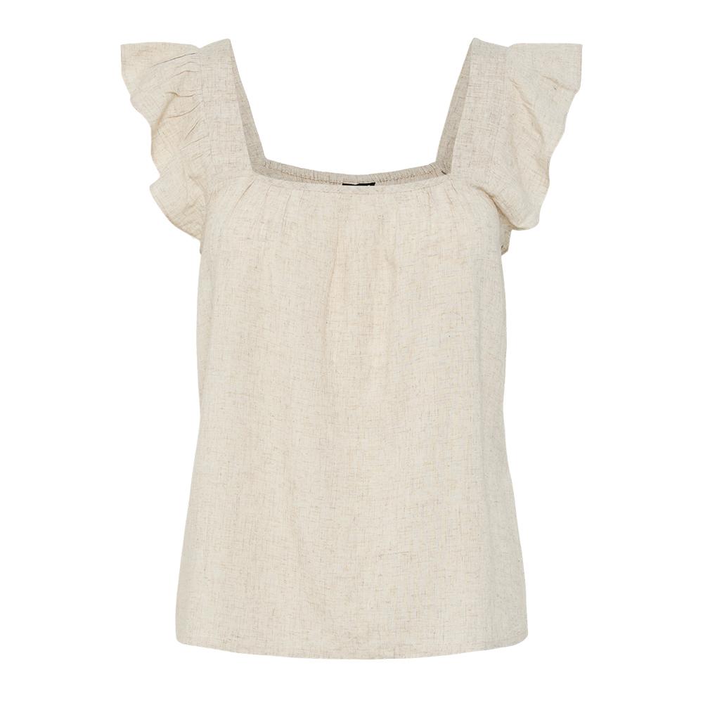 Camiseta de tirantes para mujer Pieces Pia beige ver 2