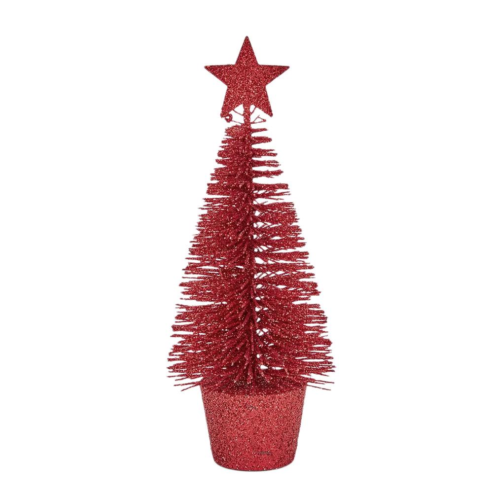Sapin de Noël Rouge Atmosphera Paill 15cm pas cher