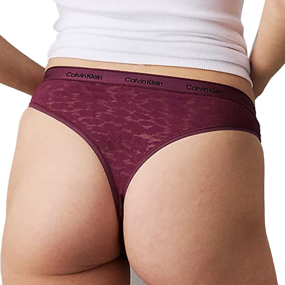 Tanga Violet Femme Calvin Klein Jeans Brazilian vue 2