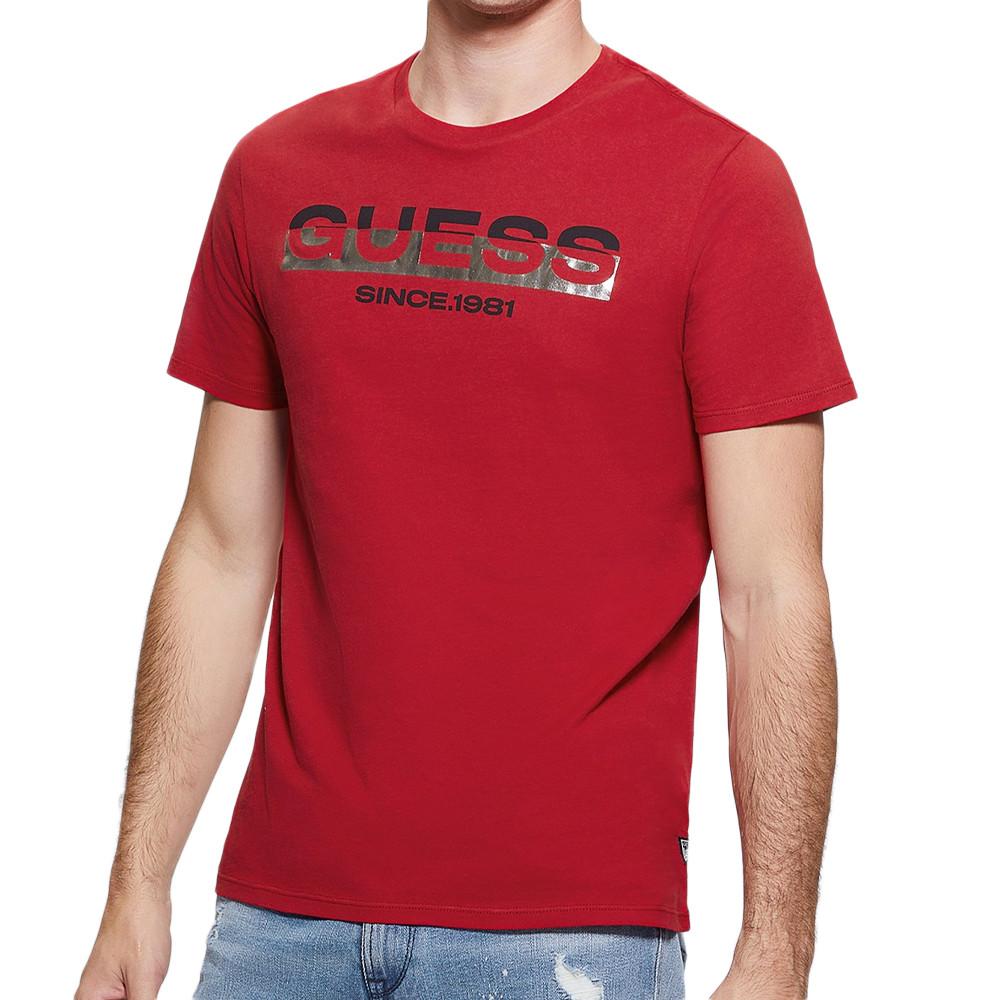 T shirt Rouge Homme Guess Foil Espace des marques