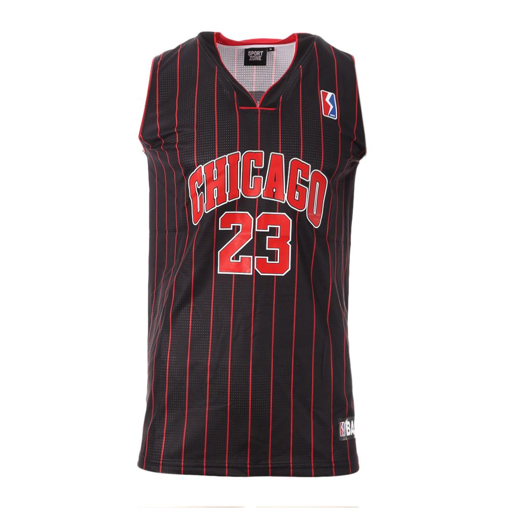 Chicago Maillot Noir/Rouge Homme Sport Zone Tank 23 pas cher