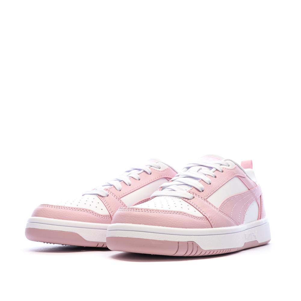 Puma Rebound V6 Low Sneaker für Damen in Weiß/Pastellrosa Ansicht 6