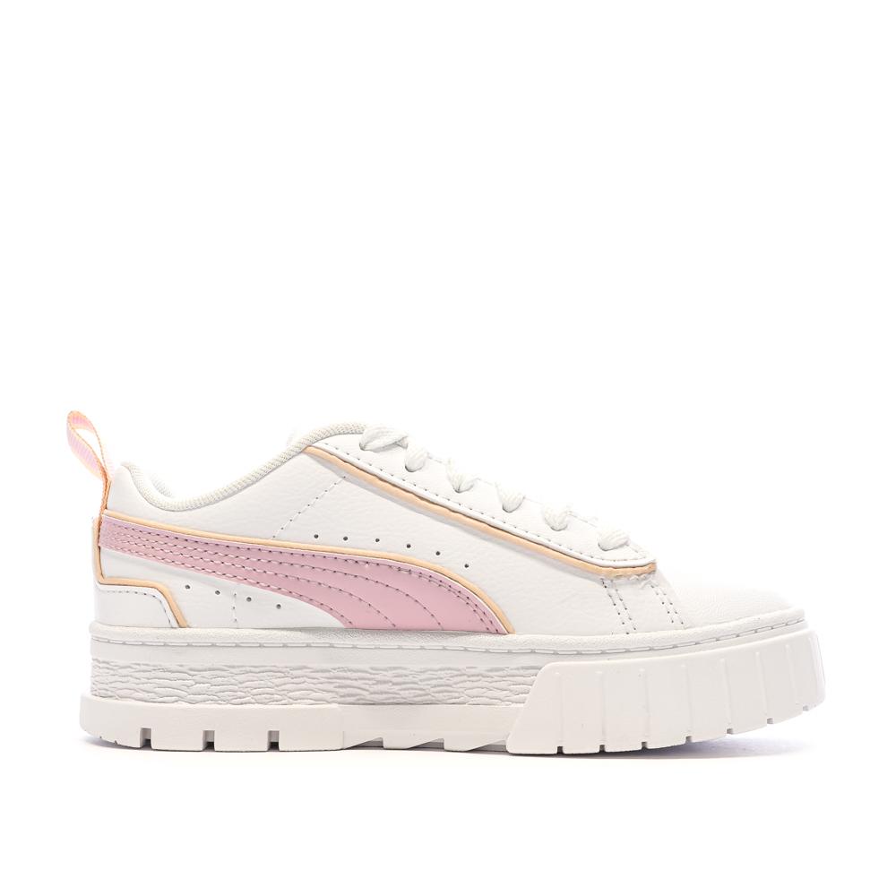 Baskets Blanches/Roses Fille Puma Mayze vue 2