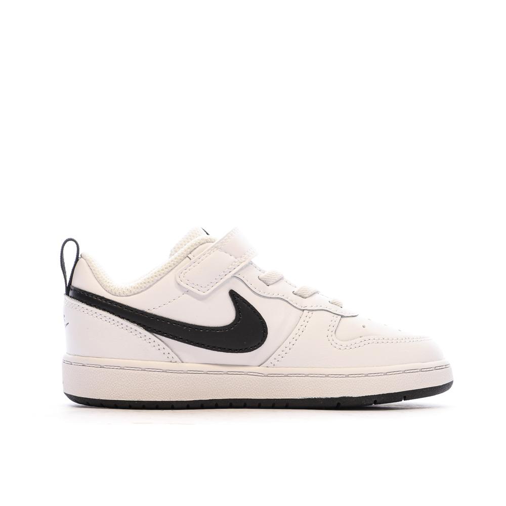 Baskets Blanches/Noires Garçon Nike Court Borough vue 2