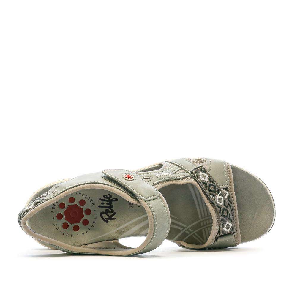 Sandales Grises Femme RELIFE Hubert vue 4