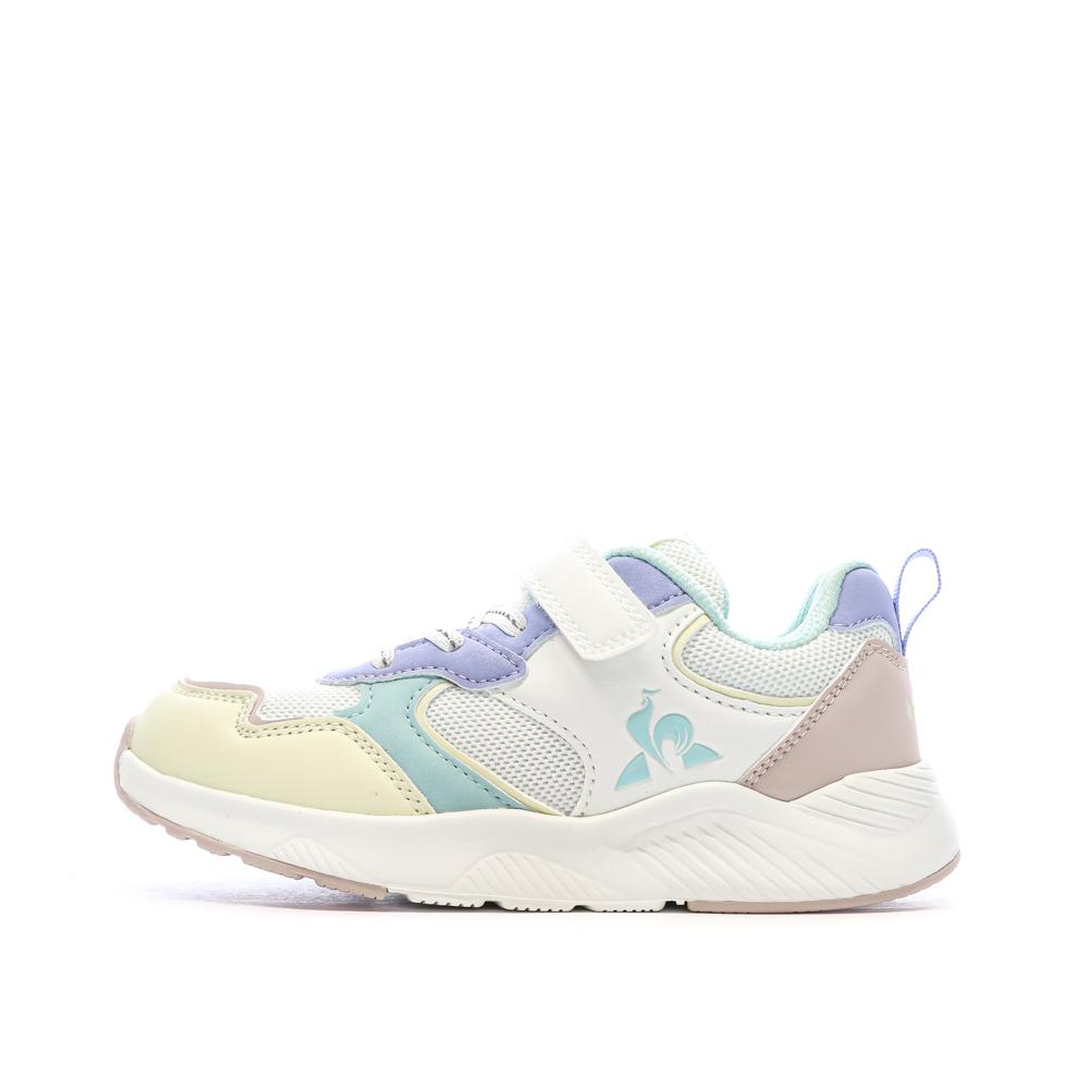 Baskets Blanc/Vert/Jaune Fille Le Coq Sportif Lsc Runner pas cher