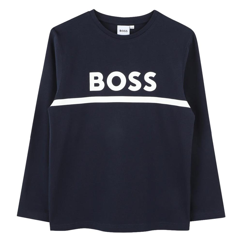 Langärmliges T-Shirt in Marineblau für Jungen von Hugo Boss J52702 günstig