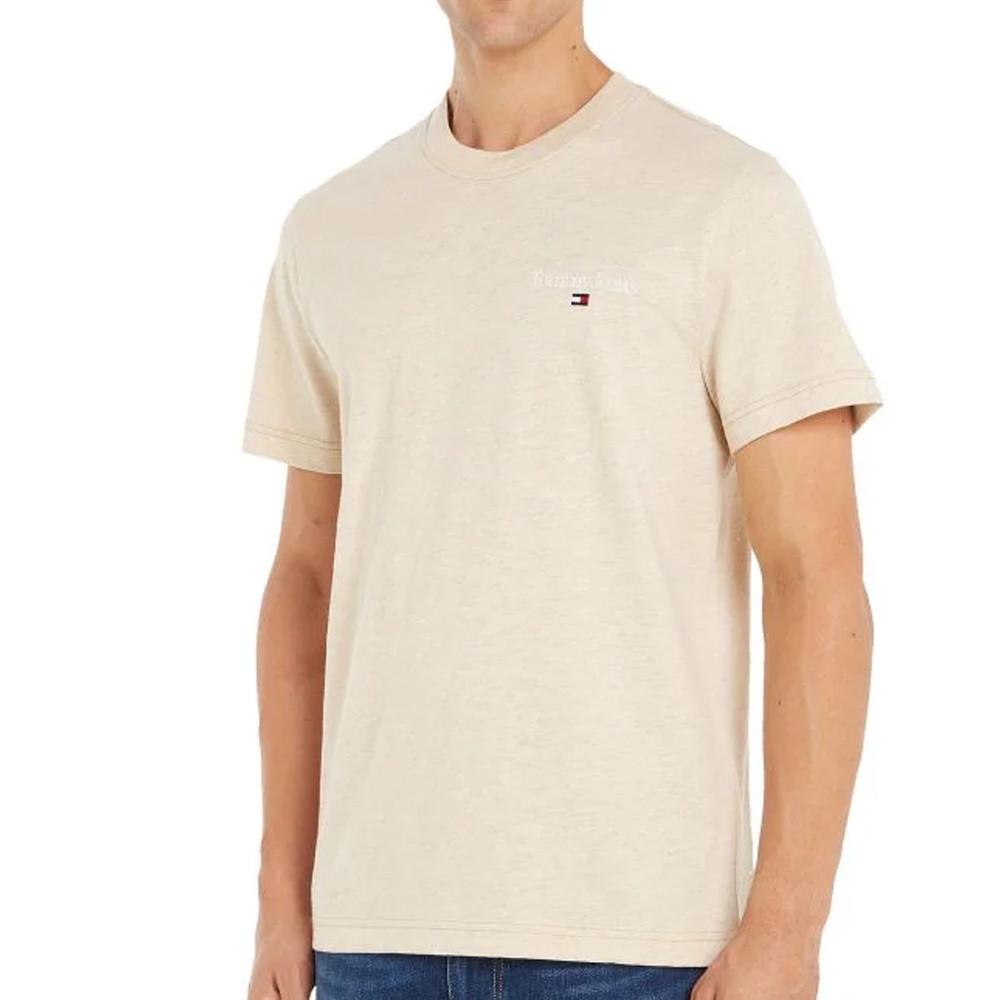 T-shirt Beige Homme Tommy Hilfiger Heathered pas cher
