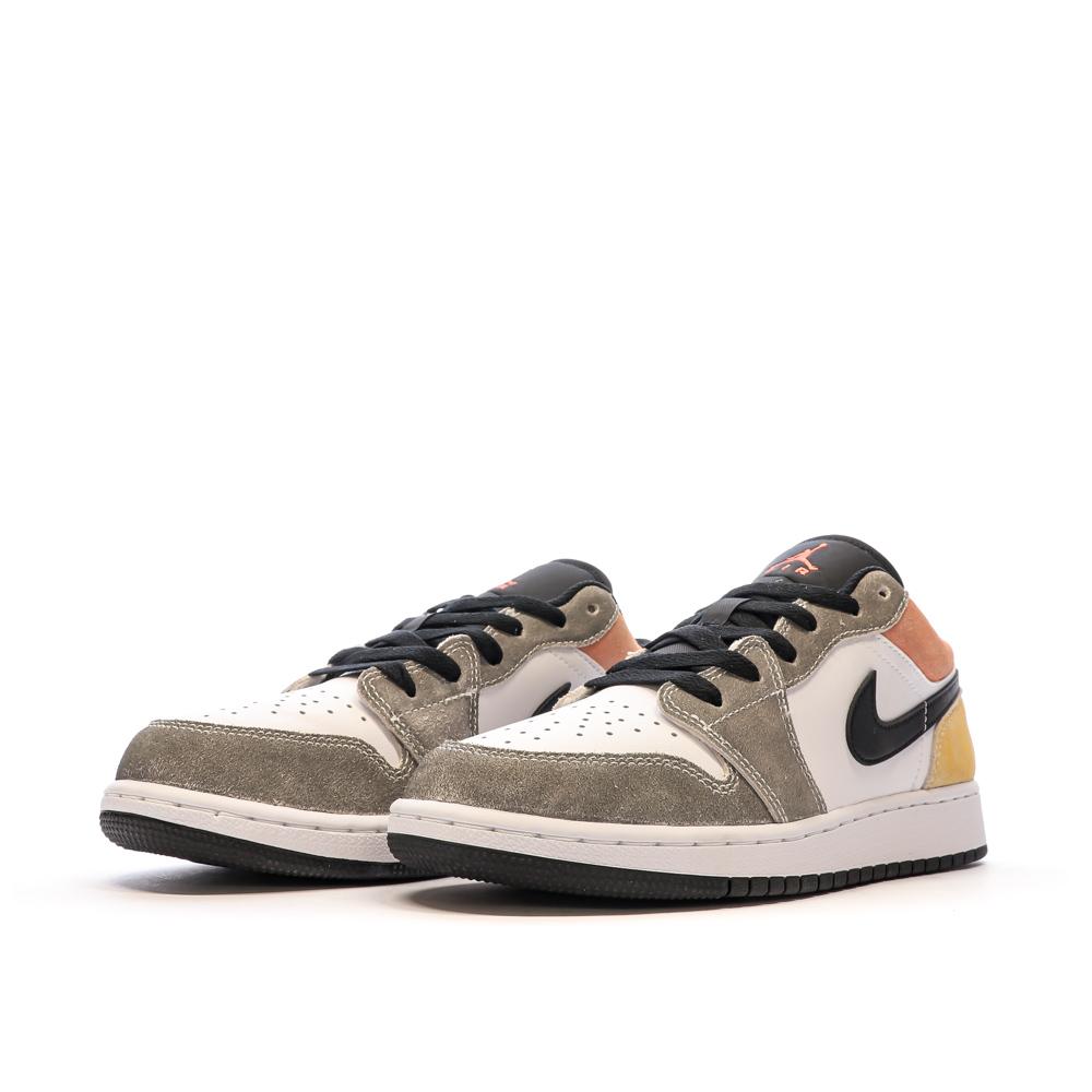 Baskets Noires/Blanc/Gris Garçon Nike Air Jordan 1 vue 6