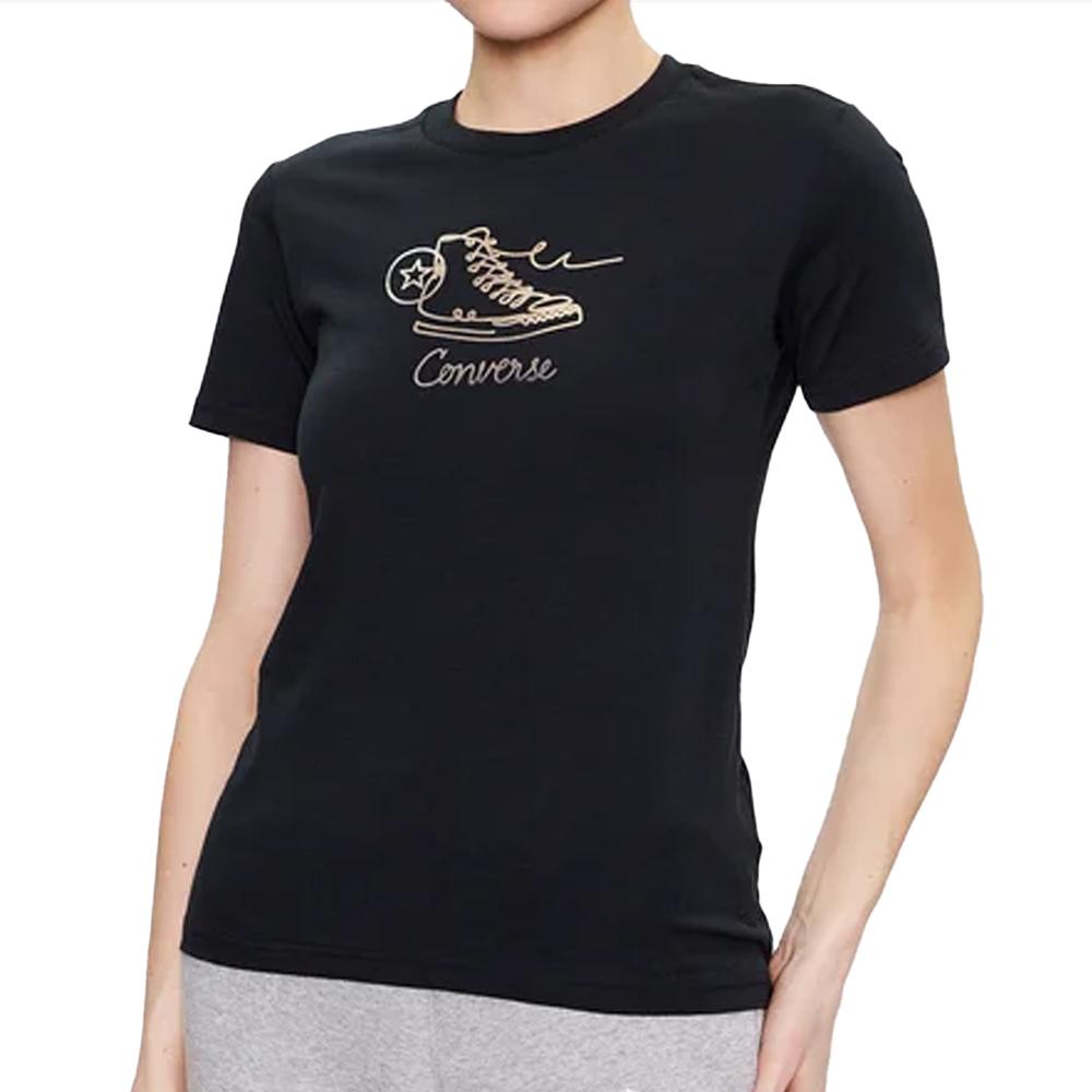 T-shirt Noir Femme Converse Sneaker pas cher