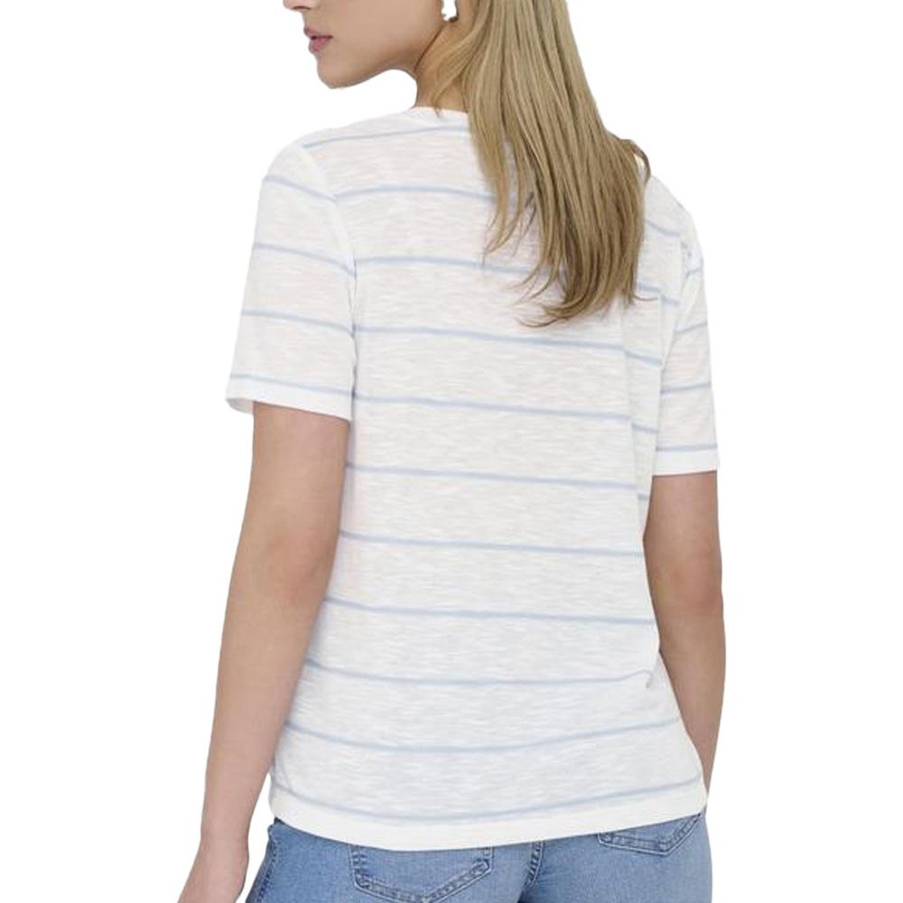 T-Shirt Blanc/Bleu Clair Femme JDY Eve vue 2