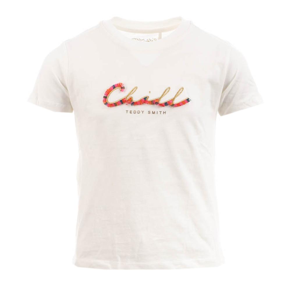 T-shirt Blanc Fille Teddy Smith Frindge pas cher