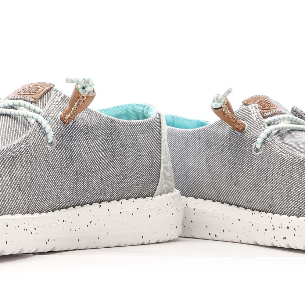 Chaussures Grise Chiné Femme Hey Dude Wendy Heathered Slub vue 7