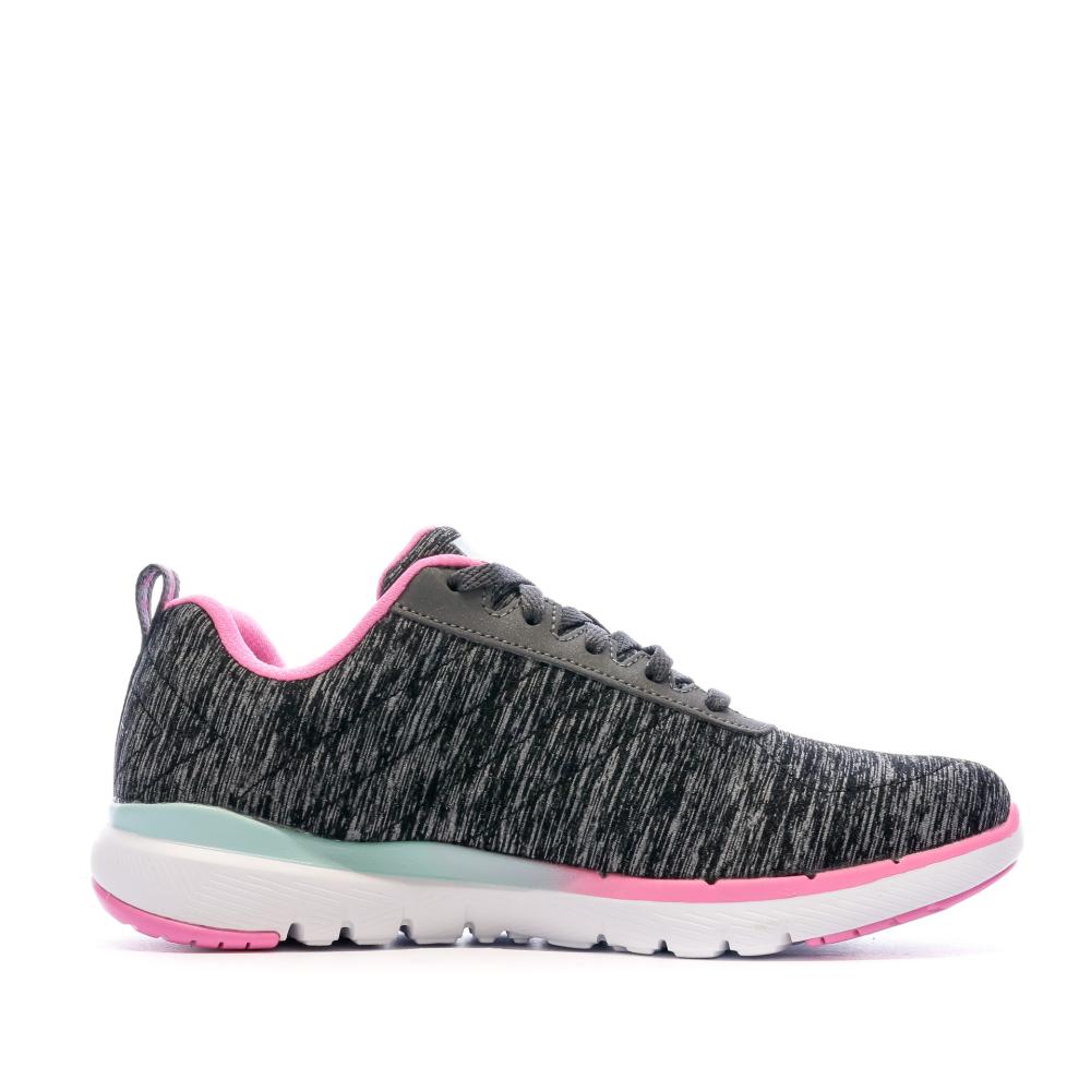 Baskets Grises Femme Skechers Flex Appeal 3.0 vue 2
