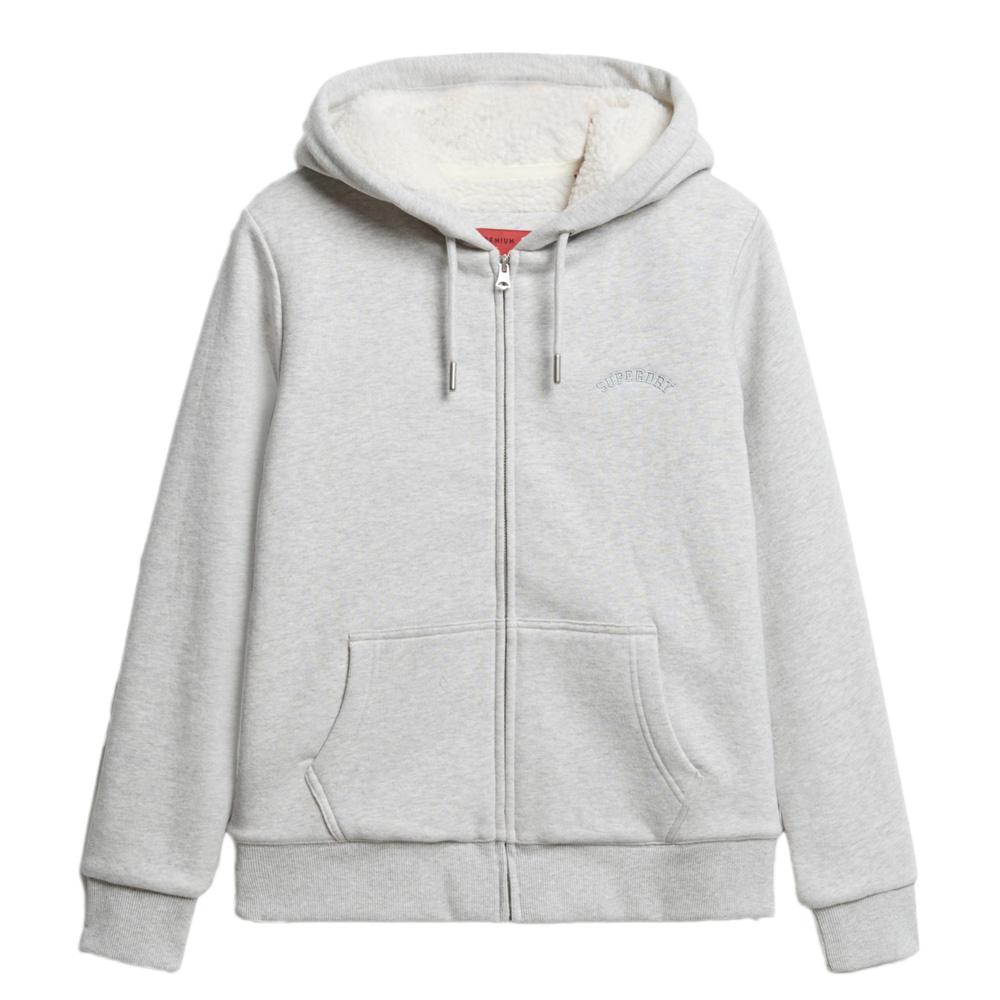 Sweat Zippé Gris Femme Superdry Borg vue 2