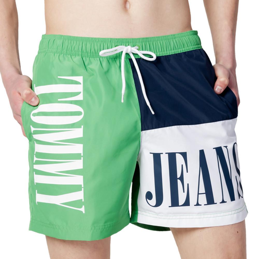 Short de bain Vert/Marine Homme Tommy Hilfiger Drawstring pas cher