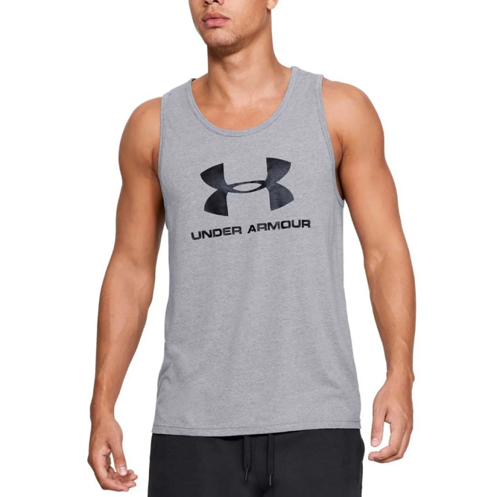 Débardeur Gris Homme Under Armour Sportstyle Logo Tank pas cher