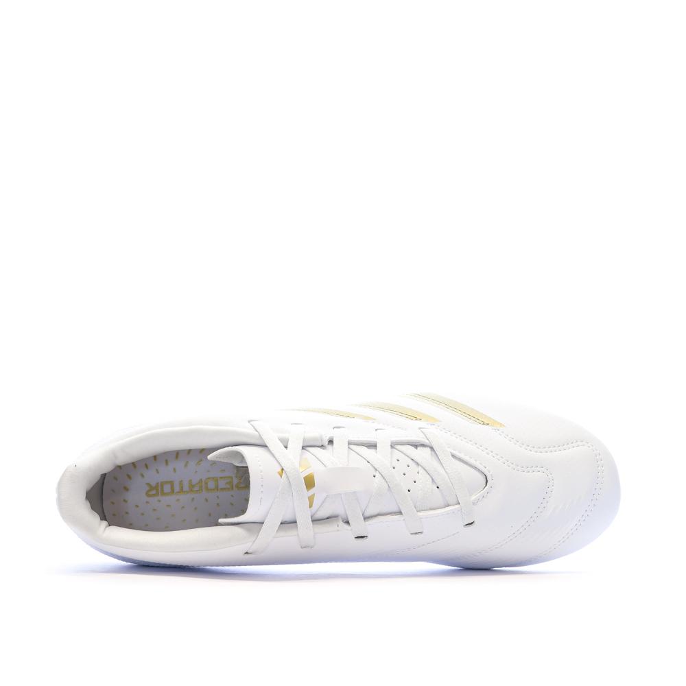 Chaussures de Foot Blanc/Doré Homme Adidas Predator Club FxG vue 4