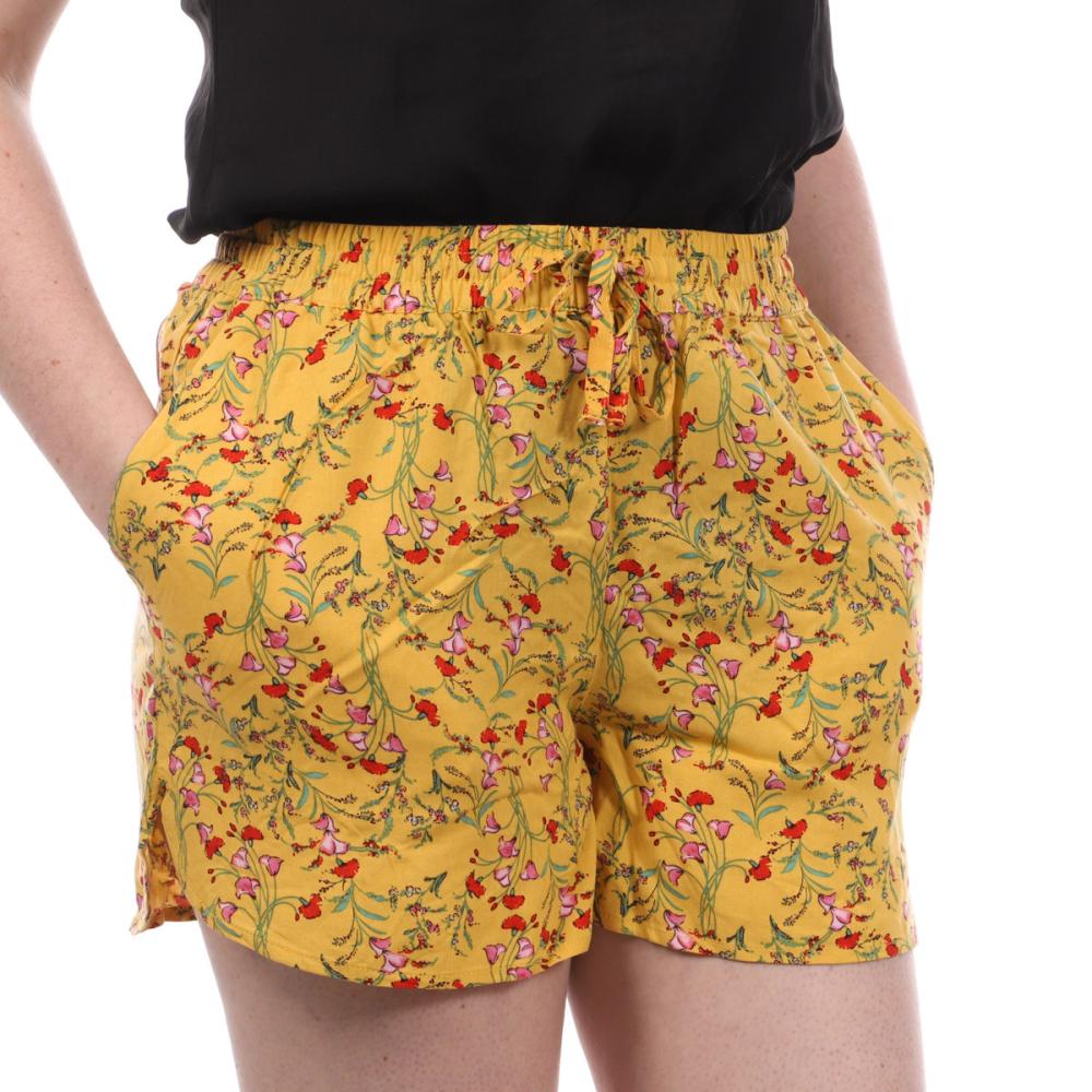 Short Jaune Imprimé Femme Vero Moda Easy pas cher