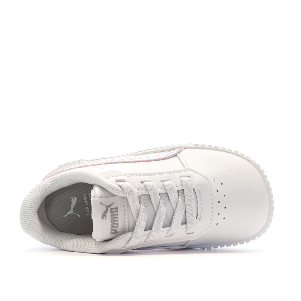 Baskets Blanches/Roses Fille Puma Carina 2.0 vue 5