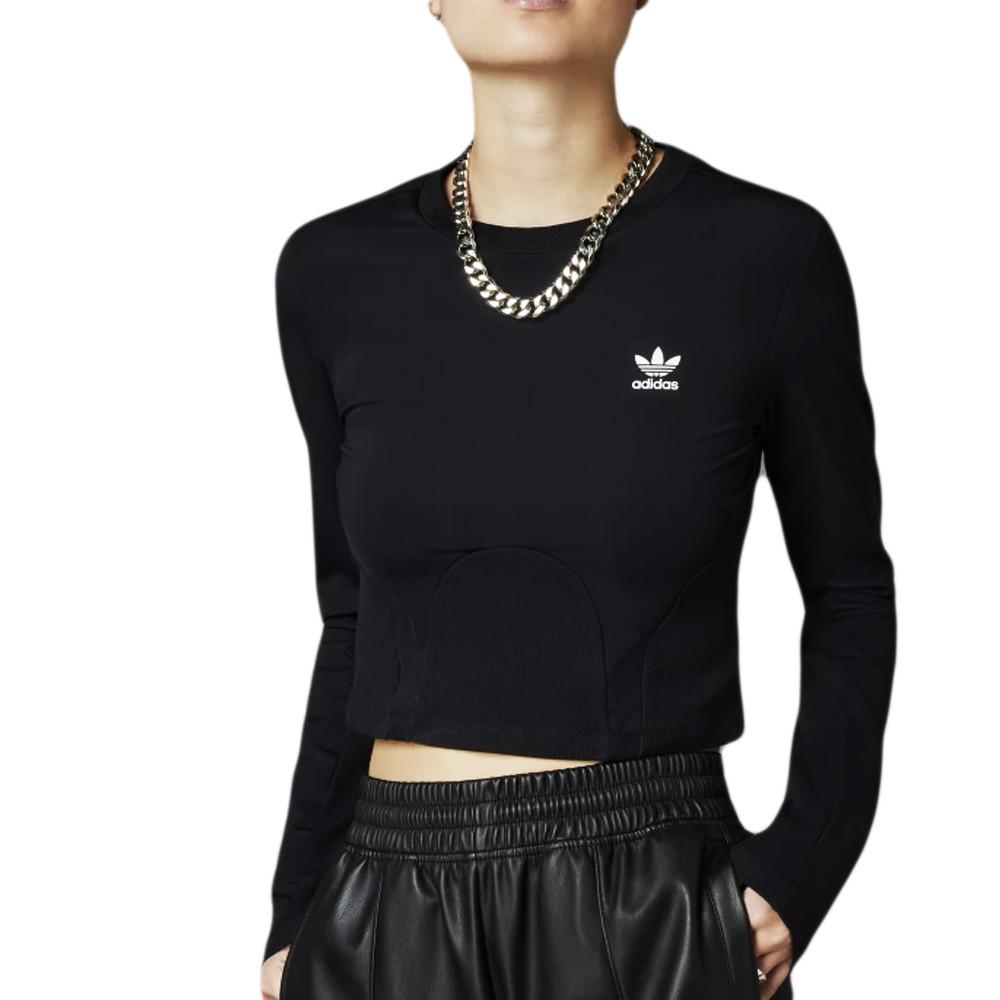 T-Shirt Noir Femme Adidas Rib Top pas cher
