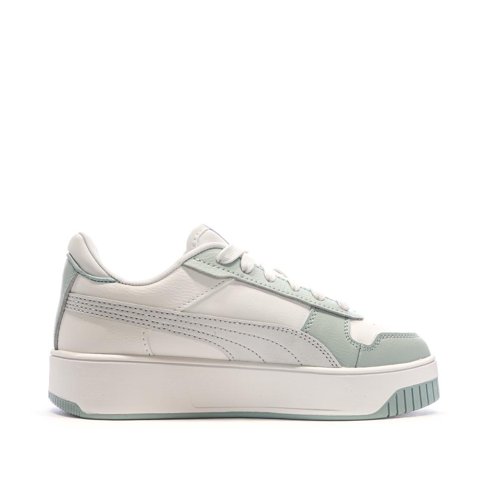 Baskets Blanc/Gris/Vert Femme Puma Carina vue 2