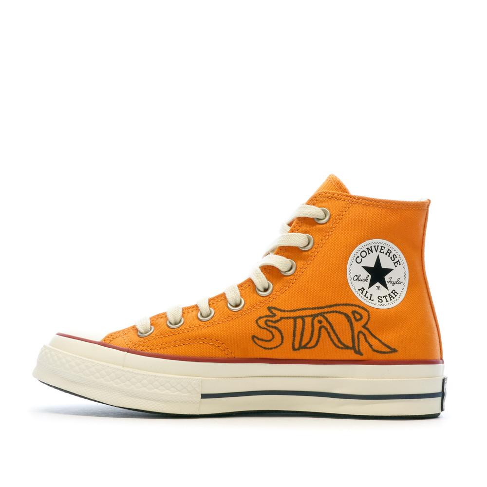 Baskets Orange Mixte Converse Chuck 70 star pas cher