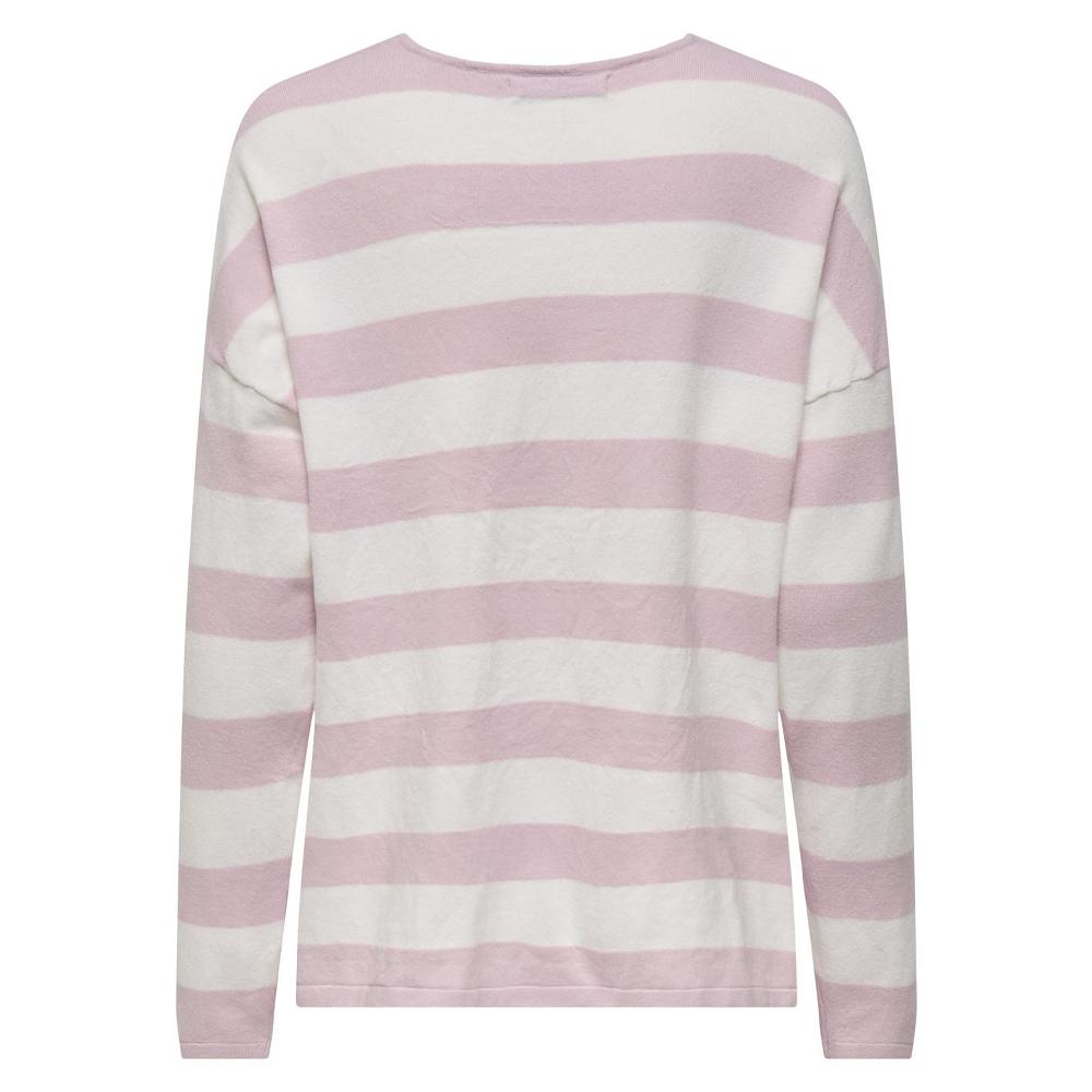 Pull Rose à Rayures Femme Only Chianti vue 2