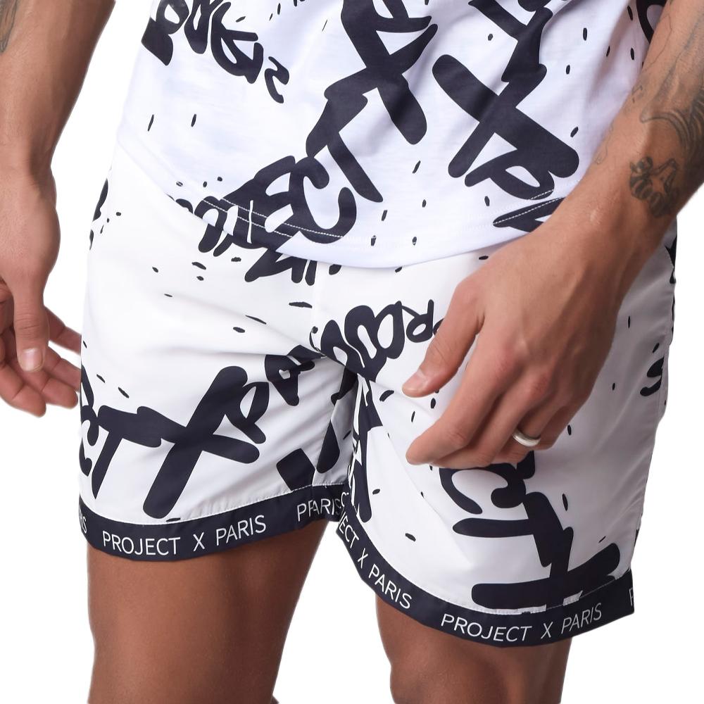Short De Bain Blanc Homme Project X Paris Short All Overt pas cher
