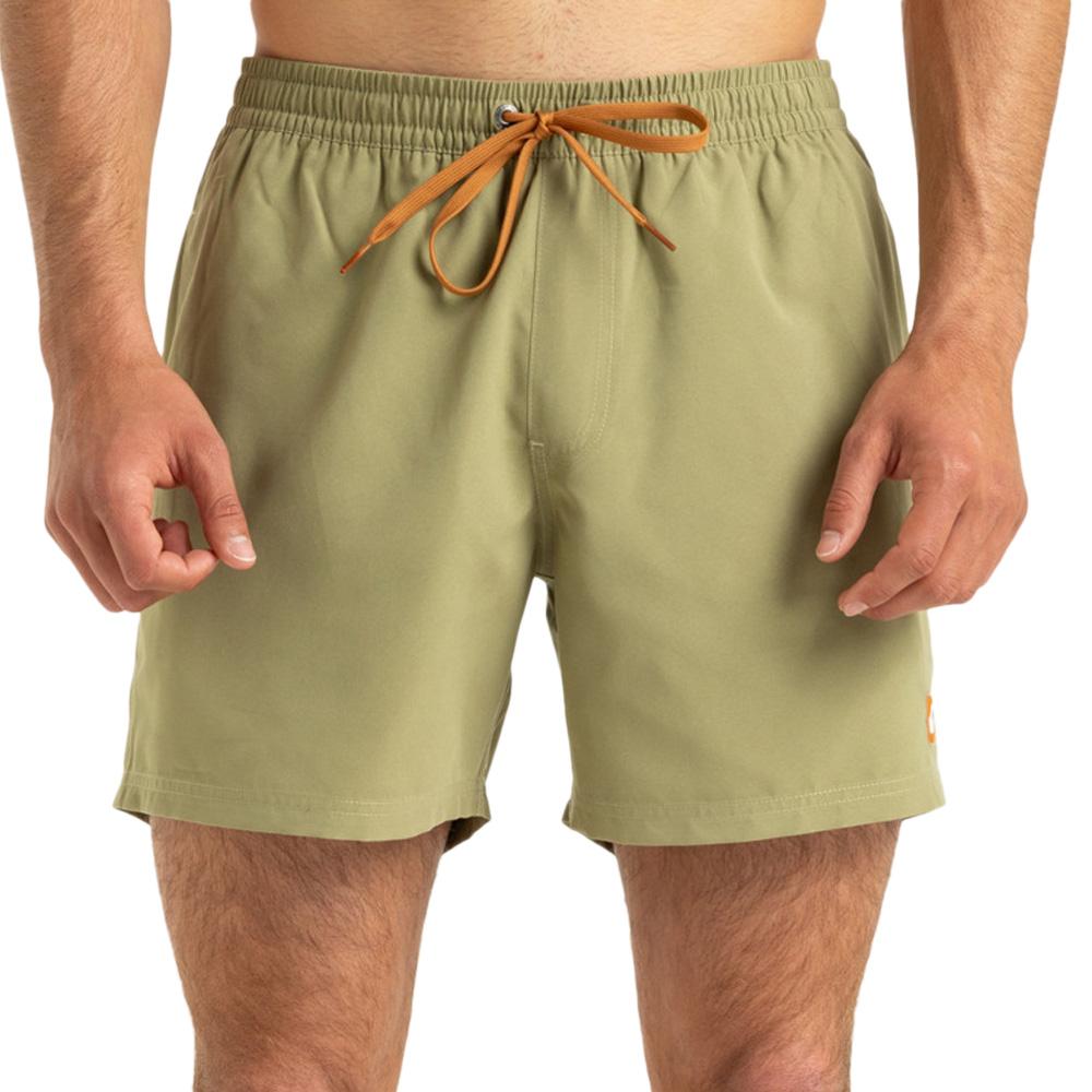 Short de Bain Kaki Homme Quiksilver Solid 15 pas cher