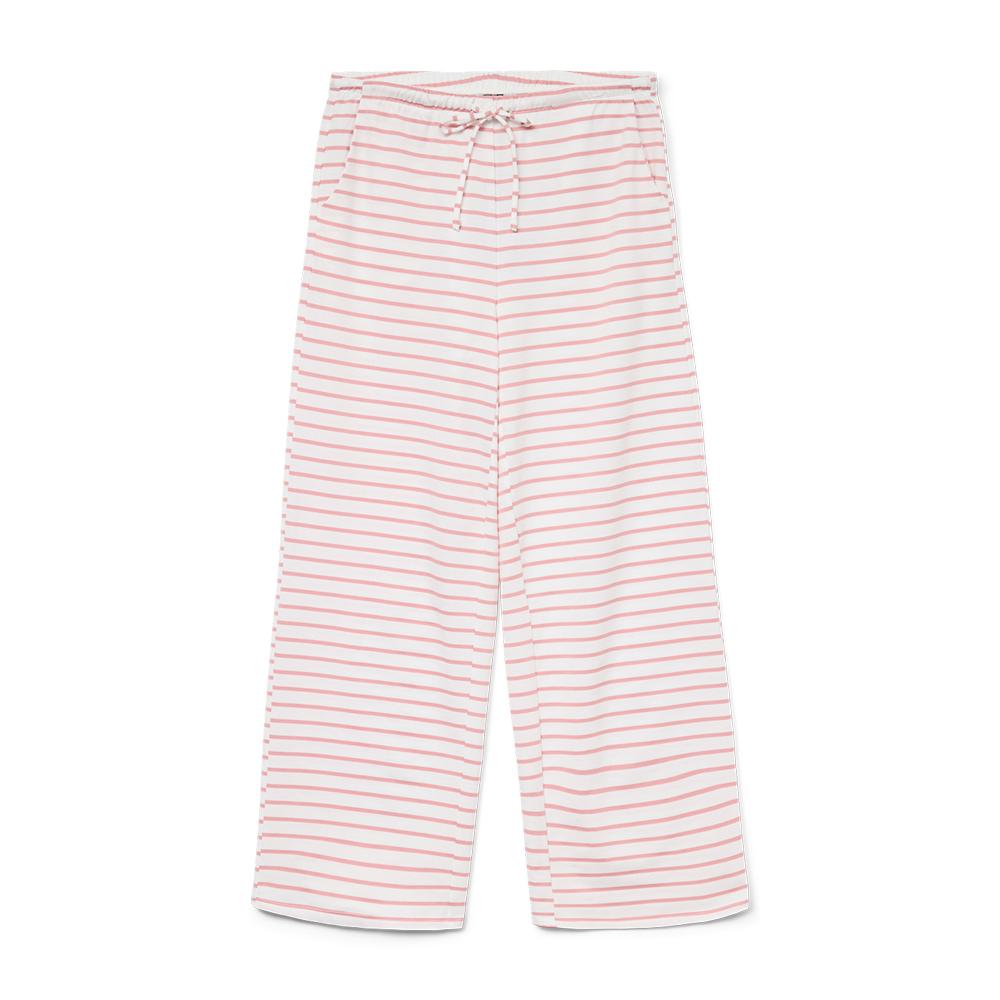 Pantalon Blanc/Roses à rayures Femme Vero Moda Malma pas cher