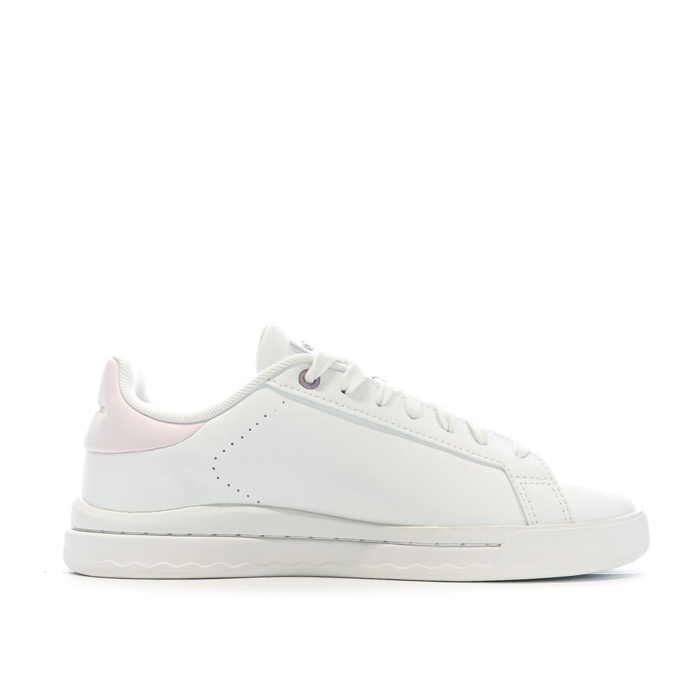Baskets Blanc/Rose Femme Adidas Court Silk vue 2