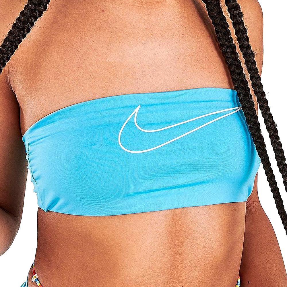 Haut de maillot de bain Bleu Femme Nike Bandeau Bikini Top pas cher