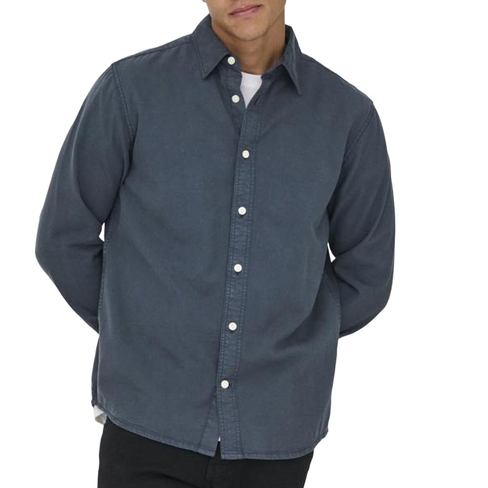 Chemise Bleu Homme Only & Sons Sotto pas cher