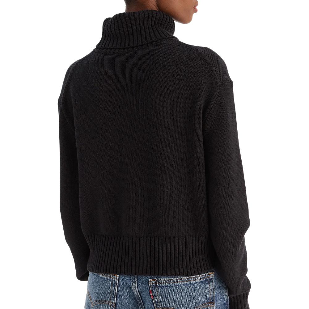 Pull Noir Femme Calvin Klein Jeans Chenille vue 2
