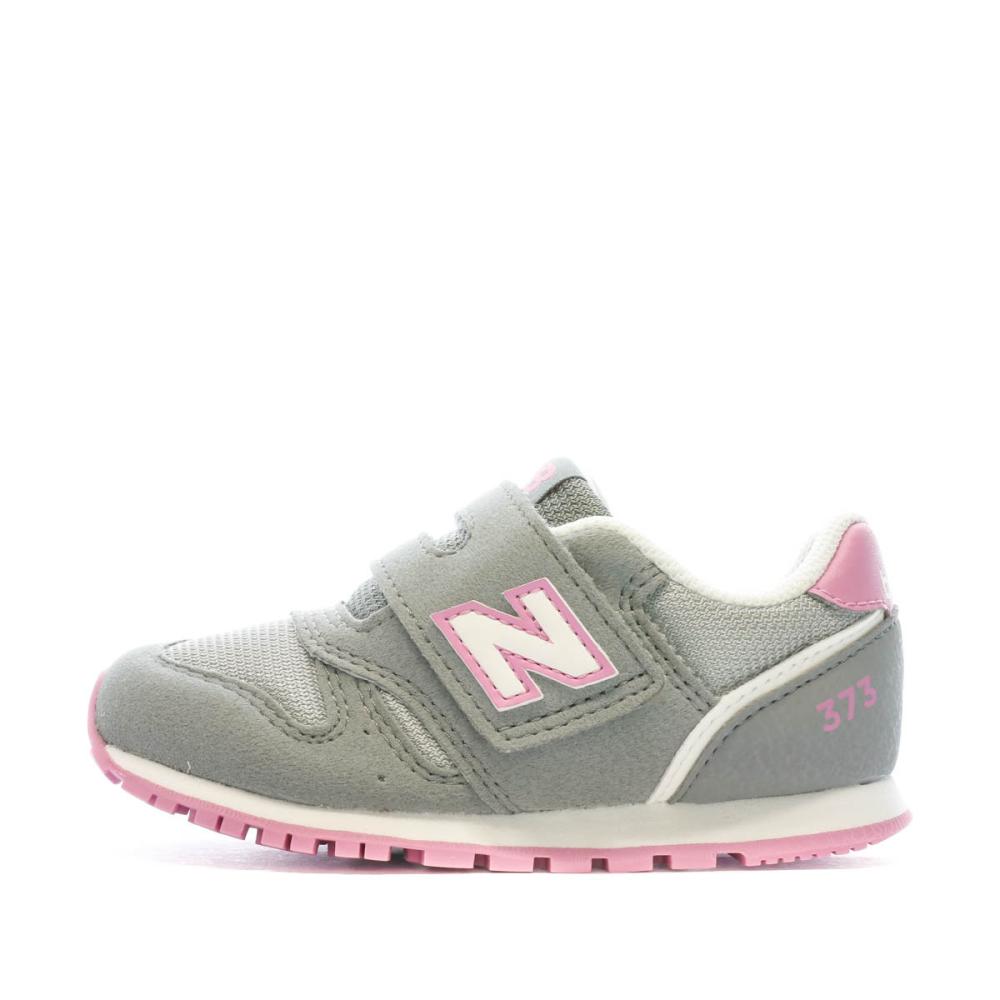 Baskets Grises/Roses Fille New Balance 373 pas cher