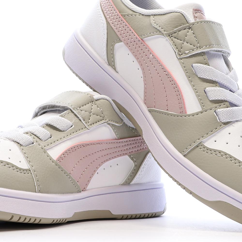 Baskets Blanches/Rose/Beige Fille Puma Rebound vue 7