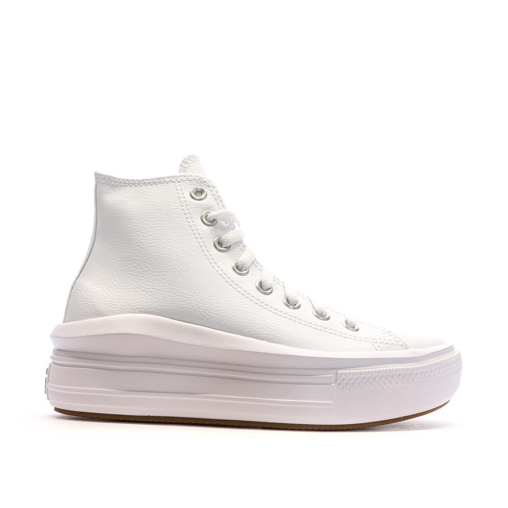 Baskets Blanches Femme Converse Chuck Taylor All Star Move vue 2
