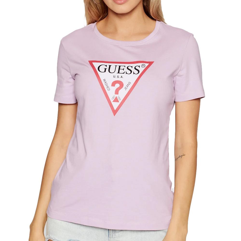 T-shirt Mauve Femme Guess Original pas cher