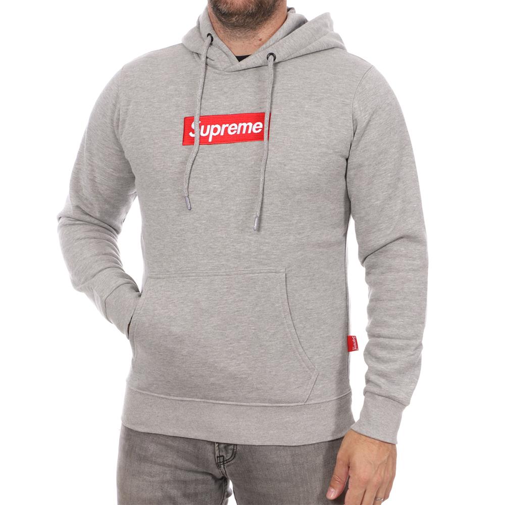 Sweat à Capuche Gris/Rouge Homme Supreme Grip Diego pas cher