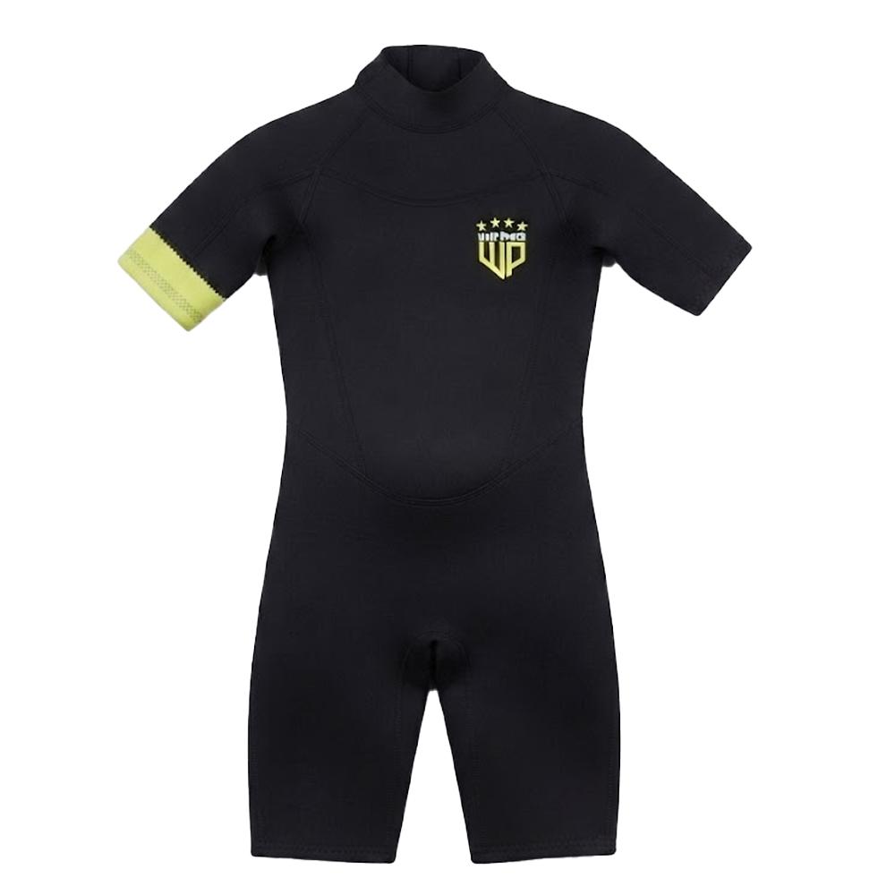 Combinaison de Surf Noir/Vert Mixte junior Wave Power Shorty pas cher