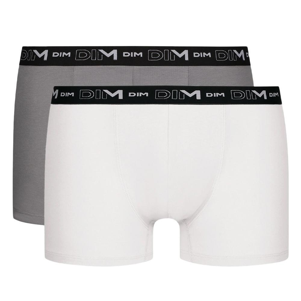 Lot de 2 Boxers Gris/Blanc Homme Dim D6596 pas cher